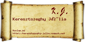 Keresztszeghy Júlia névjegykártya