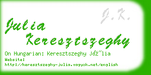 julia keresztszeghy business card